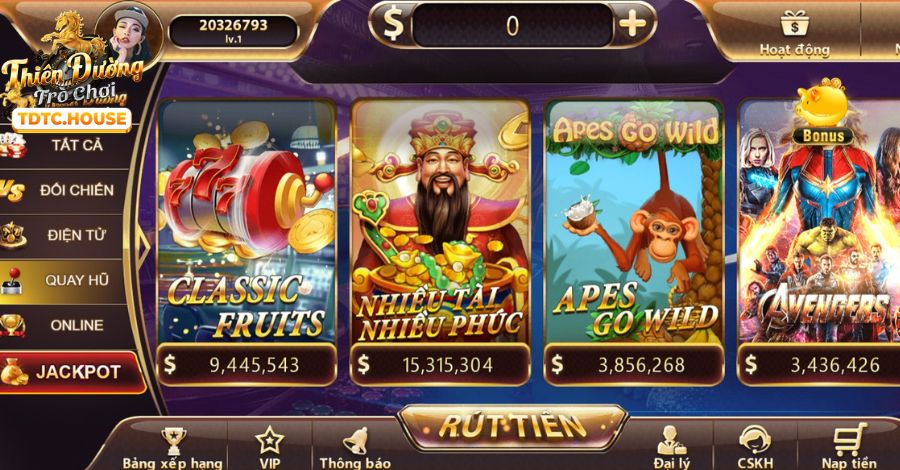 Hình ảnh các trò chơi Slot và Bắn Cá tại IWIN Club